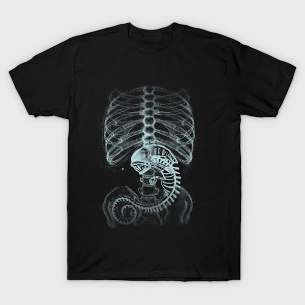 Creepy Pregnant - Aliens X-Ray Movie Tee