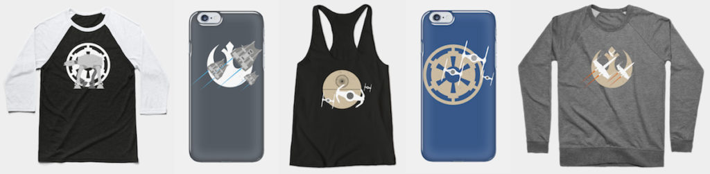 Minimalist Star Wars Apparel and phonecases