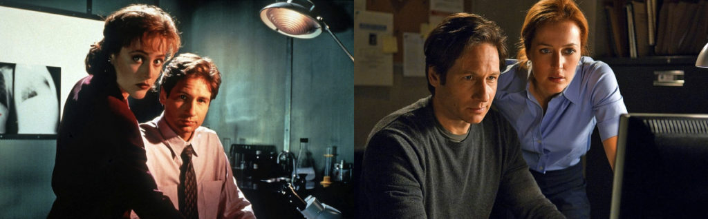 Federal agents Fox Mulder and Dana Scully – then and now