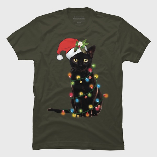 Christmas Cat TShirts & Sweaters for Purrfect Holidays! GritFX Tees