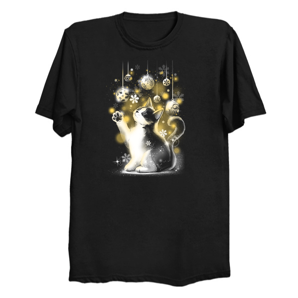 Cat Christmas lights – Christmas Cat T-Shirts by NemiMakeit