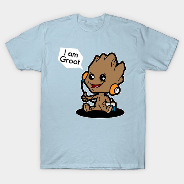 DJ Baby Groot Guardians of the Galaxy End Game Damen T-Shirt
