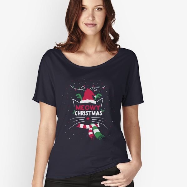 Meowy Christmas T-Shirts – Christmas Cat T-Shirts by adamben
