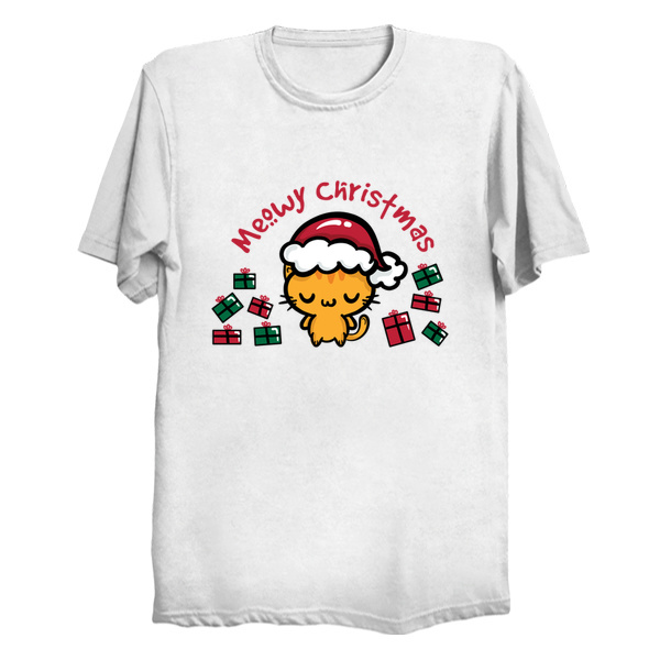 Santa Claws – Christmas Cat T-Shirts by fishbiscuit