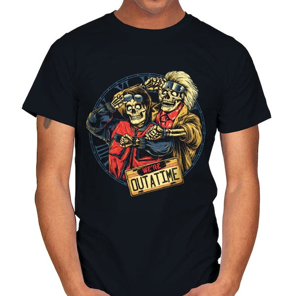 OUTATIME - Back to the Future T-Shirt by glitchygorilla