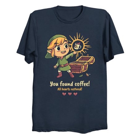 Toon Link Found Coffee Zelda T-Shirts - by Geekydog