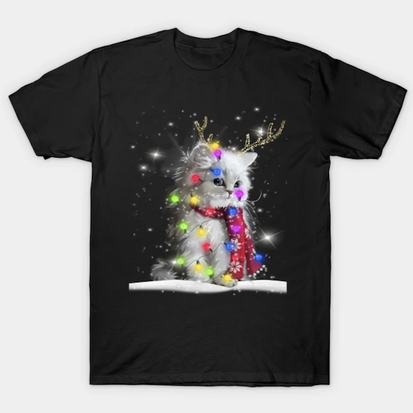 Cute Baby Cat Christmas - Christmas Cat T-Shirts by BrianaLous