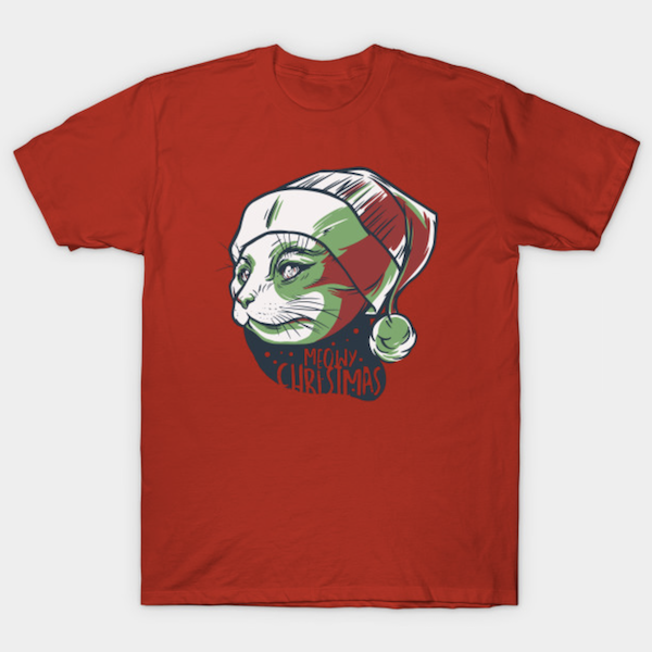 MEOWY CHRISTMAS - Christmas Cat T-Shirts by Bombastik