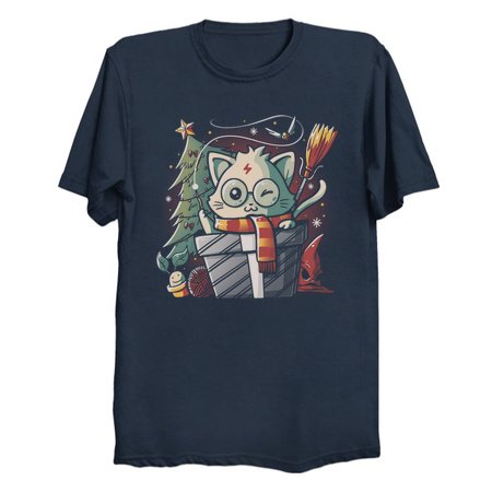 Meowgical Gift - Christmas Cat T-Shirts by Edu Ely