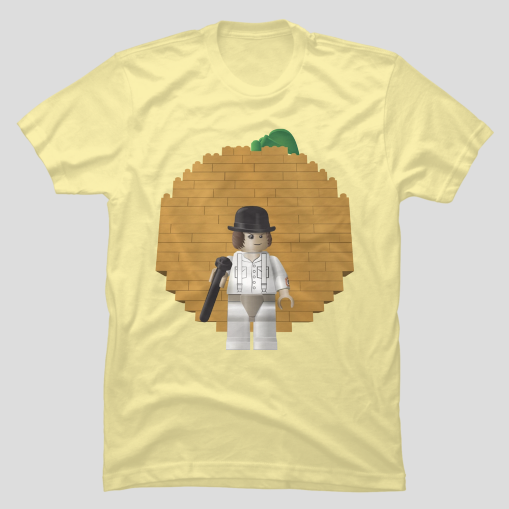 Brickwork Orange Lego Tee - by novai