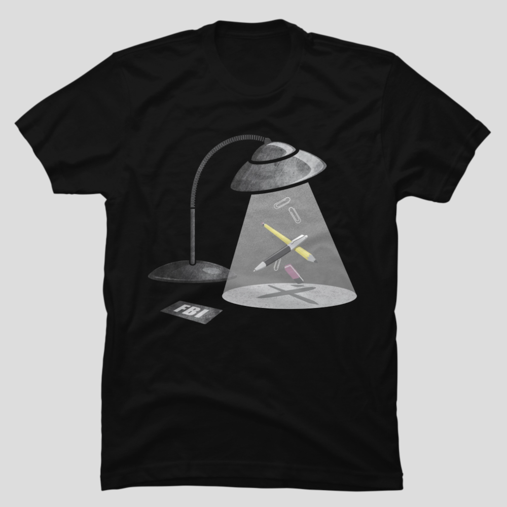 Desktop Abduction - X-Files T-Shirt by RocketShop